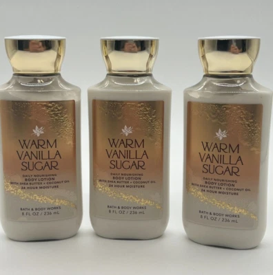 Bath & Body Works Loción Corporal AZÚCAR VAINILLA CALIENTE Tamaño Completo 8 OZ Juego de 3 Foto 1 de 2