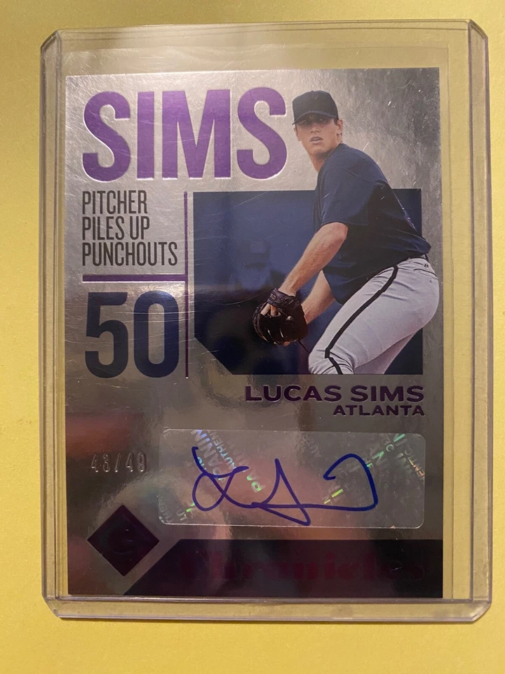 A31,199 - 2018 Panini Chronicles Autographs Purple #CALS Lucas Sims/49 - Image 1 of 1