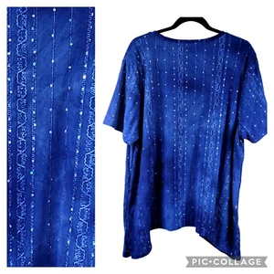 BonWorth Top Large blau leichter Batik-Effekt bestickt Pailletten gebraucht, in einwandfreiem Zustand Damen - Bild 1 von 9