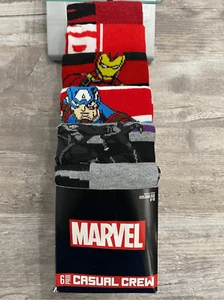 Marvel Iron Man Captain America Crew Socks Bioworld 6 Pair Women Mens Fits Sz 8- - Picture 1 of 3