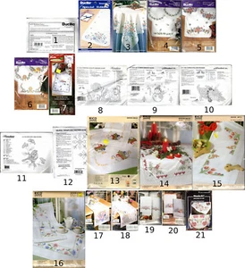 CHOICE: Stamped Cross Stitch Linens or Kits Bucilla • Herrschners • RICO • Tobin - Picture 1 of 55