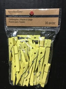 Recollections Embellishment Yellow Clothespins Crafts 30pc New - Picture 1 of 2