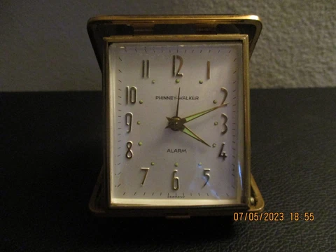 Vintage Phinney-Walker GLOW Travel Alarm Clock (made in Germany) WORKS Cover