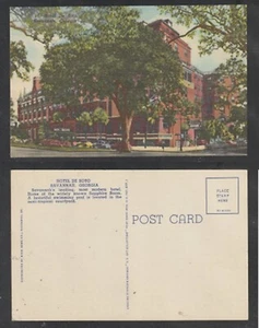 Tarjeta postal Savannah Georgia Hotel De Soto lino sin publicar - Imagen 1 de 4