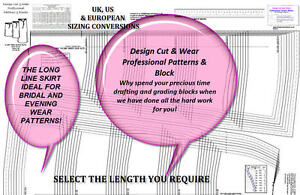 LONG FLARED SKIRT BLOCK SIZES 6 TO 22 PROFESSIONAL SLOPER -PERFECT FOR BRIDAL