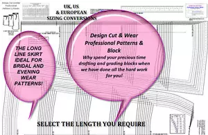 LONG FLARED SKIRT BLOCK SIZES 6 TO 22 PROFESSIONAL SLOPER -PERFECT FOR BRIDAL - Picture 1 of 3