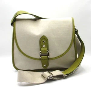 Jane Saddlebag Linen with Green Leather Sample - Picture 1 of 14