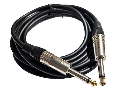 DEETECH 3 m cavo jack cavo per strumenti cavo per chitarra con connettori jack da 6,3 mm, argento