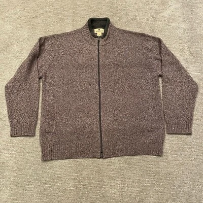 Suéter Woolrich Para Hombres Grande Gris Cremallera Completa 100% Lana Bolsillos Tejido Cárdigan Informal Foto 1 de 4