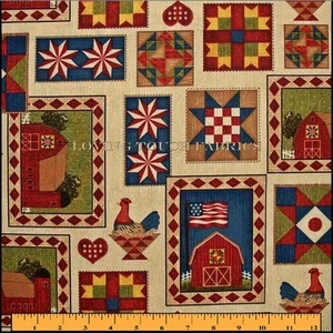 WINDHAM  "DOWN ON THE FARM" 35304 COUNTRY BARNS FABRIC PRICED PER 1/2 YD - Picture 1 of 1