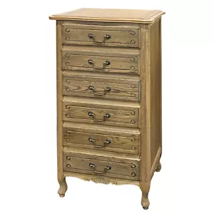 French Provincial 6 Drawer Cabinet - Oak - Picture 1 of 9