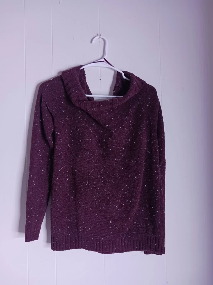 Suéter con bisagra fuera del hombro borgoña para mujer talla S  Foto 1 de 4