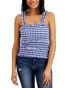 MSRP $22 Crave Fame Juniors' Printed Tiered Smocked Tank Top Size Small - Picture 1 of 1