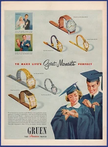 Reloj de precisión vintage 1950 GRUEN Oriole Ace Camden efímero anuncio impreso de los años 50 - Imagen 1 de 1