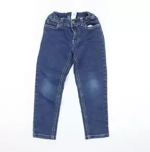 carter's Girls Blue Cotton Straight Jeans Size 4 Years Regular Button - Picture 1 of 12