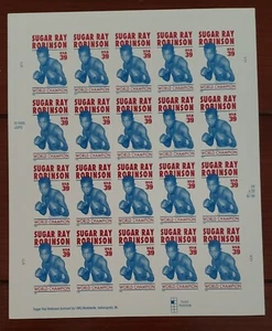 Sugar Ray Robinson Weltmeister Boxer Stempelblatt - Bild 1 von 3