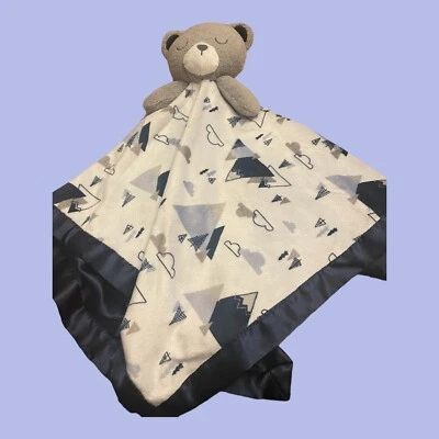 Manta Bebé Oso Dormir Árbol de Montaña Nube Recién Nacido Lovey Grande Espalda Satinada Foto 1 de 4