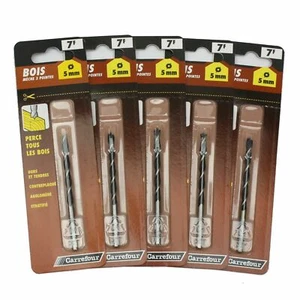 5 Carrefour 4mm Super Sharp Brad Point Wood Drill Bit. Made in Germany - Imagen 1 de 1