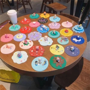 Karikatur Versiegelte Deckel Hitze beständig Saugnapf-Abdeckung  Trinkbecher - Bild 1 von 16