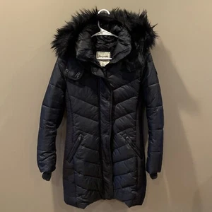 Abercrombie & Fitch Hooded Puffer Jacket Coat Wind/Water Resistant Sz XS *EUC* - Picture 1 of 7