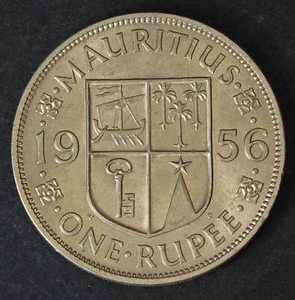 MAURITIUS 1 Rupee 1956 - Copper/Nickel - Elizabeth II. - XF - 4605 - Picture 1 of 2