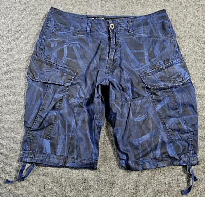Shorts G Star Raw Cargo Masculino 34 Azul Preto Rovic Camuflagem Ajuste Solto - Imagem 1 de 4