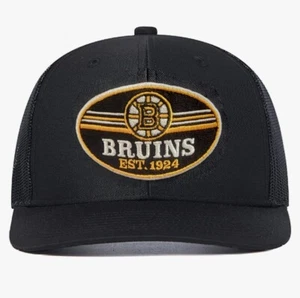 Boston Bruins NHL Adult Men's Black Adjustable Snap-Back Trucker Hat Cap Hats - Picture 1 of 8