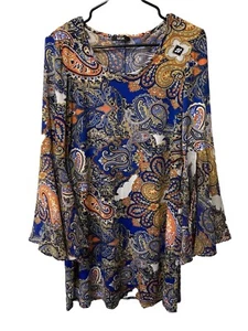 MSK Boho Gypsy Paisley Festival Y2K Glockenärmel Tunika M - Bild 1 von 5