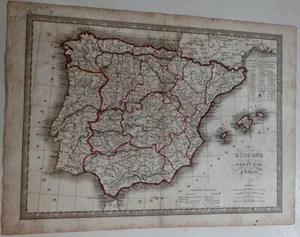 Carte géographique Espagne et Portugal Divisions civiles du Royaume d'Espagne - Imagen 1 de 6