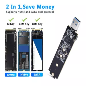 NVMe zu USB Adapter M.2 SSD zu USB 3.1 Typ A Karte M.2 Hard M Key PCI Lot R8 - Bild 1 von 14