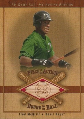 2001 SP Game Bat Milestone Piece of Action Bound for the Hall #BFM Fred McGriff - Image 1 of 2