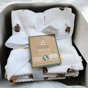 Deborah Connolly Hummel Waschlappen Set /4 Honigbienen Blumen - Bild 1 von 2