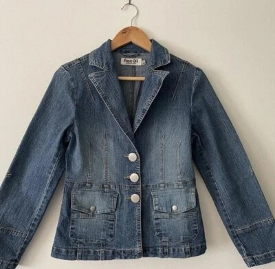 Face Off Faded Denim Blazer - image 1 of 4