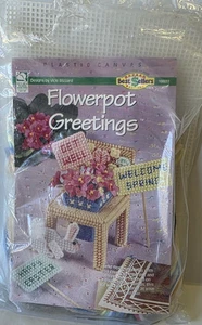 Tag der offenen Tür aus weißen Birken Blumentopf Grüße Kunststoff Leinwand Set Nadelspitze - Bild 1 von 5