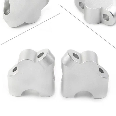 HandleBar Riser Clamp For Suzuki V-STROM DL 650XT 2015-2020 DL 1000 02-17 Silver - Image 1 of 4