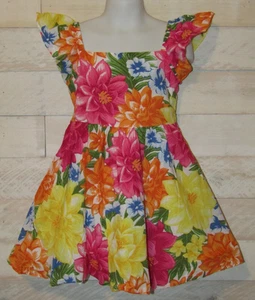 JANIE and JACK Dress Gorgeous Summer Floral Ruffle Flutter Sleeves Girls 5 - Picture 1 of 5