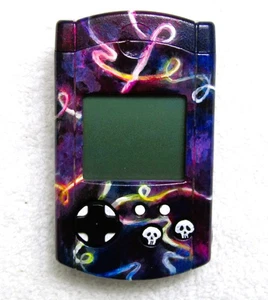 Sega Dreamcast Custom Dark Swirl Skull VMU Visual Memory Unit Card Cap HKT-7000 - Picture 1 of 15