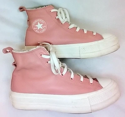Converse Chuck Taylor All Star Platform Pink Sherpa Sneakers Fairy Sk8er Glam - Image 1 of 4