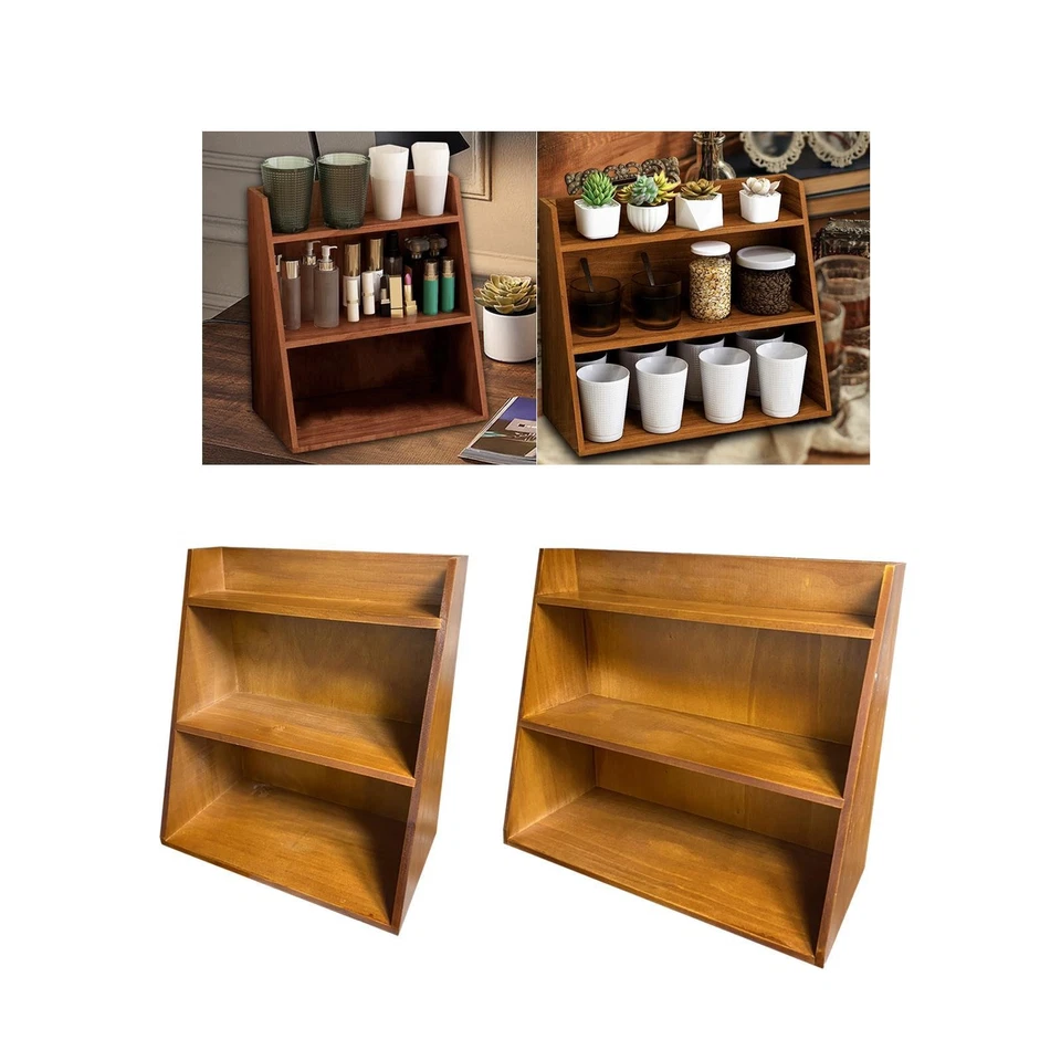 3 Tier Vintage Display Shelf Cup Tabletop Dresser Rack Crafts Storage Holder - Image 1 of 1