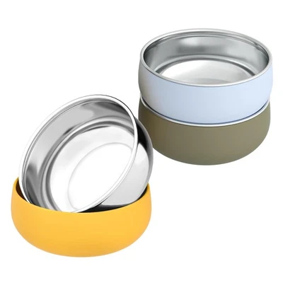 Paquete de 3 cuencos para bebé Bellas Friends de acero inoxidable con funda de silicona, 4,3""... Foto 1 de 4