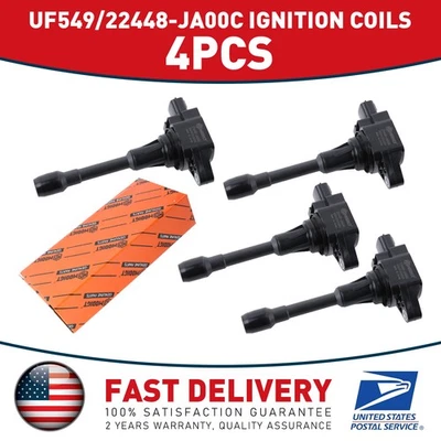 Set of 4 Ignition Coil Pack for Nissan Sentra 2013-2019 1.8L l4 Replaces UF549 - Image 1 of 4