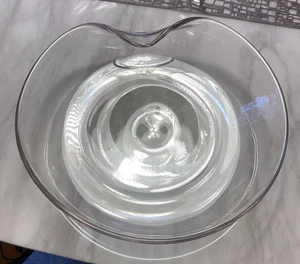 "Cuenco grande de vidrio con huella digital de 14"" vintage de Elsa Perretti para Tiffany & Co" - Imagen 1 de 15