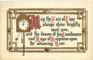 1911 Arts Crafts Face of time saying artist impression Leubrie Postcard 25-10600 - Picture 1 of 2