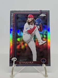 2025 Topps Chrome Baseball Refractor Matt Strahm #178 Phillies - Picture 1 of 2