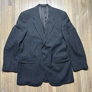 Burberry Saks Fifth Avenue Blazer Herringbone Pinstripe Sport Coat 2 Button XL - Picture 1 of 23