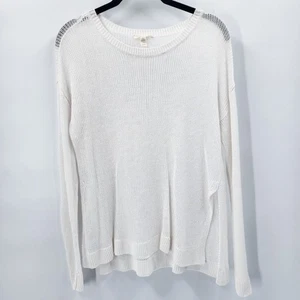 EILEEN FISHER transparenter Pullover Bio Leinen Seitenschlitze weiß Größe PS - Bild 1 von 4