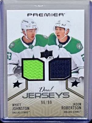 2024-25 Upper Deck Premier Jason Robertson/Wyatt Johnston Dual Jersey #/99 - Image 1 of 2