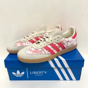 adidas Originals Samba OG × Liberty London JR8841 Cloud White / Better Scarlet - Picture 1 of 12