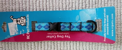 RC Pet Products Clip Dog Collar XXSmall 1/2" wide 6”-9” Preppy Blue - Image 1 of 2