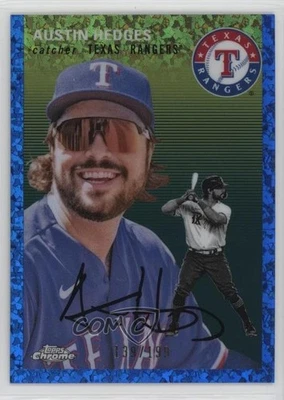 2023 Chrome Platinum Anniversary Blue Mini-Diamond Refractor /199 Austin Hedges - Image 1 of 2
